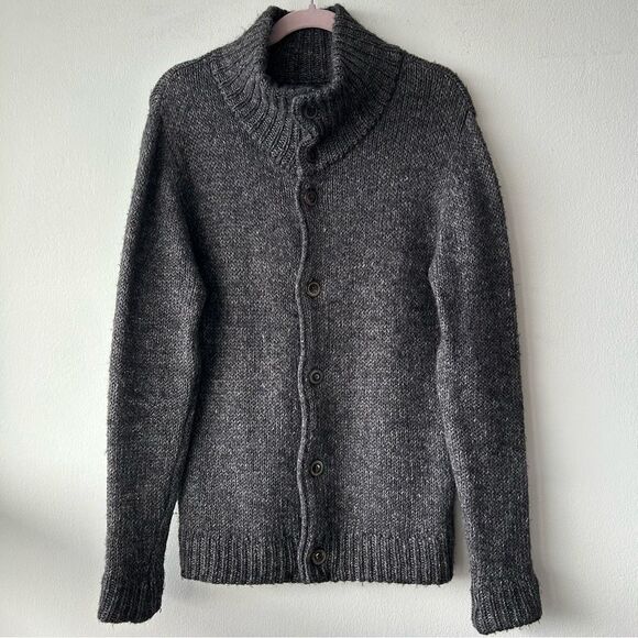 Our Legacy Men’s Alpaca Linen Wool Blend Chunky Knit Cardigan - Picture 1 of 11